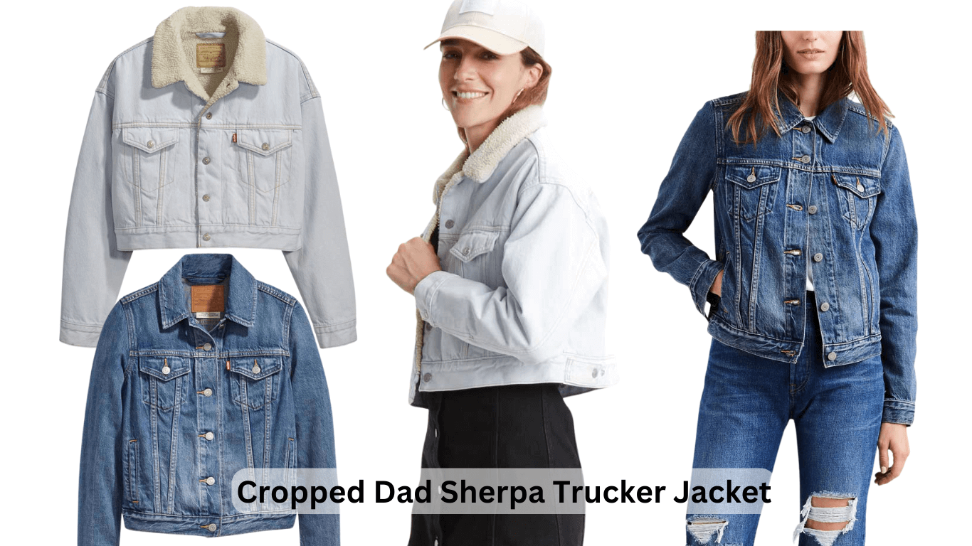 Cropped Dad Sherpa Trucker Jacket