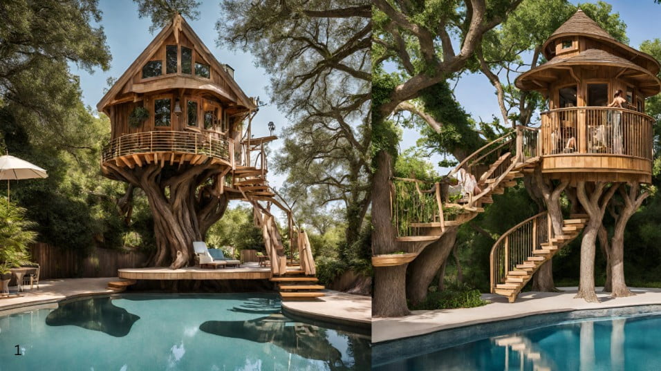 1. Poolside Treehouse